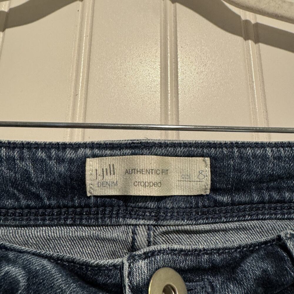 J Jill Cropped Embroidered Jeans Size 8 - Picture 3 of 5